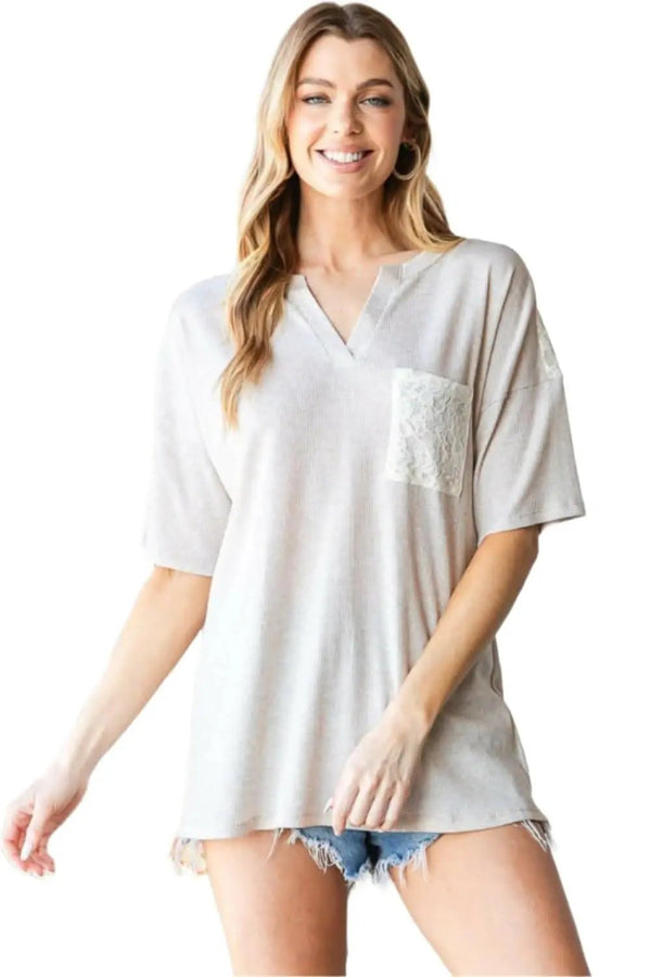 Trendsi Chic lace drop shoulder top by Heimish