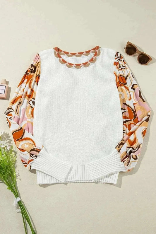 Trendsi Knit Top Women's Chic Lantern Sleeve Fashion Top Comfortable Fit