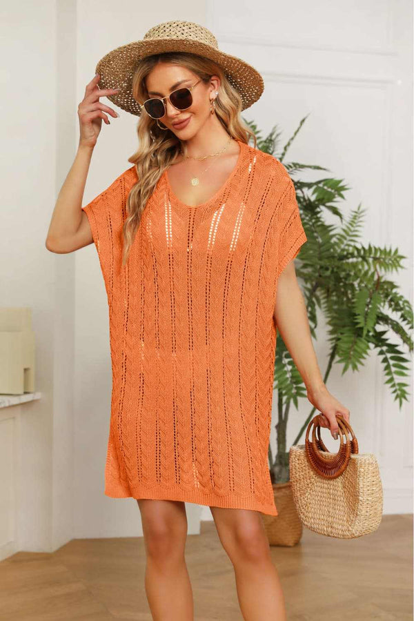 Trendsi Chic openwork mini dress with slits