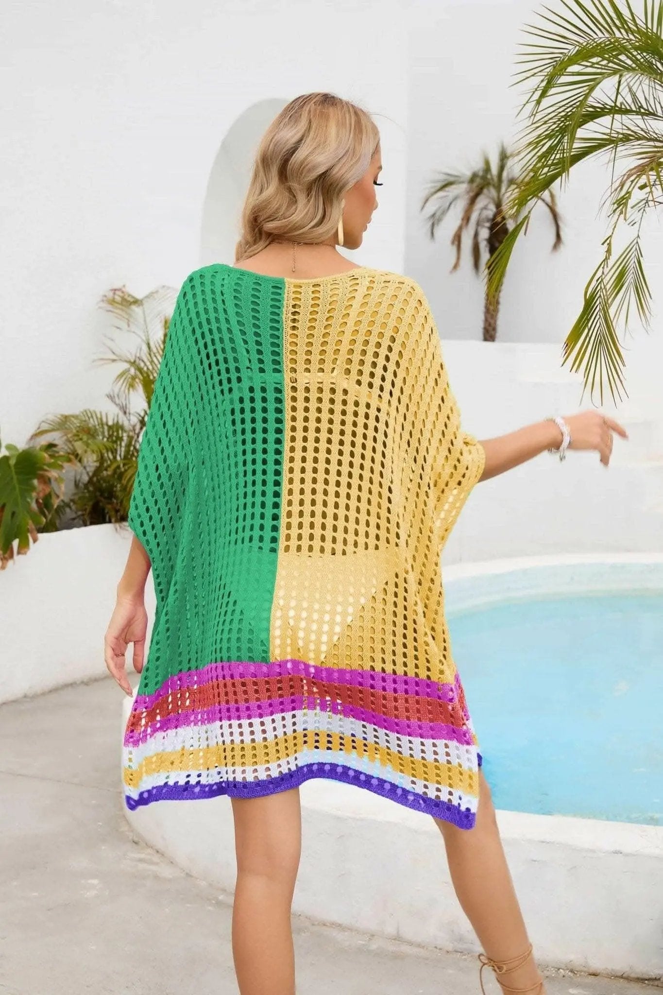 Trendsi swimwear - Chic openwork scoop neck cover-up
