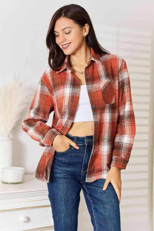 Button-Up Shirt - Chic Plaid - Versatile Long Sleeve