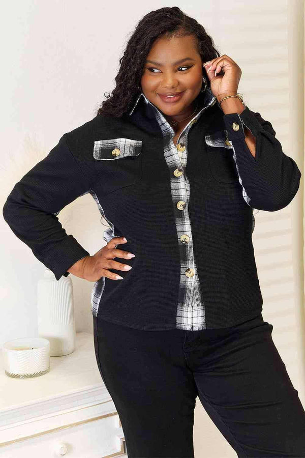 Jacket - Plaid Drop Shoulder - Chic Casual Outerwear