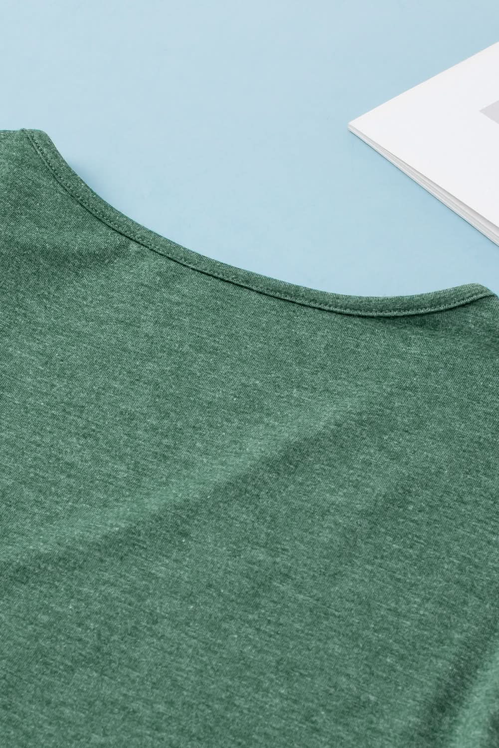 Love Salve Green Embroidered Top Women's Vacation Blouse Casual Lace Summer