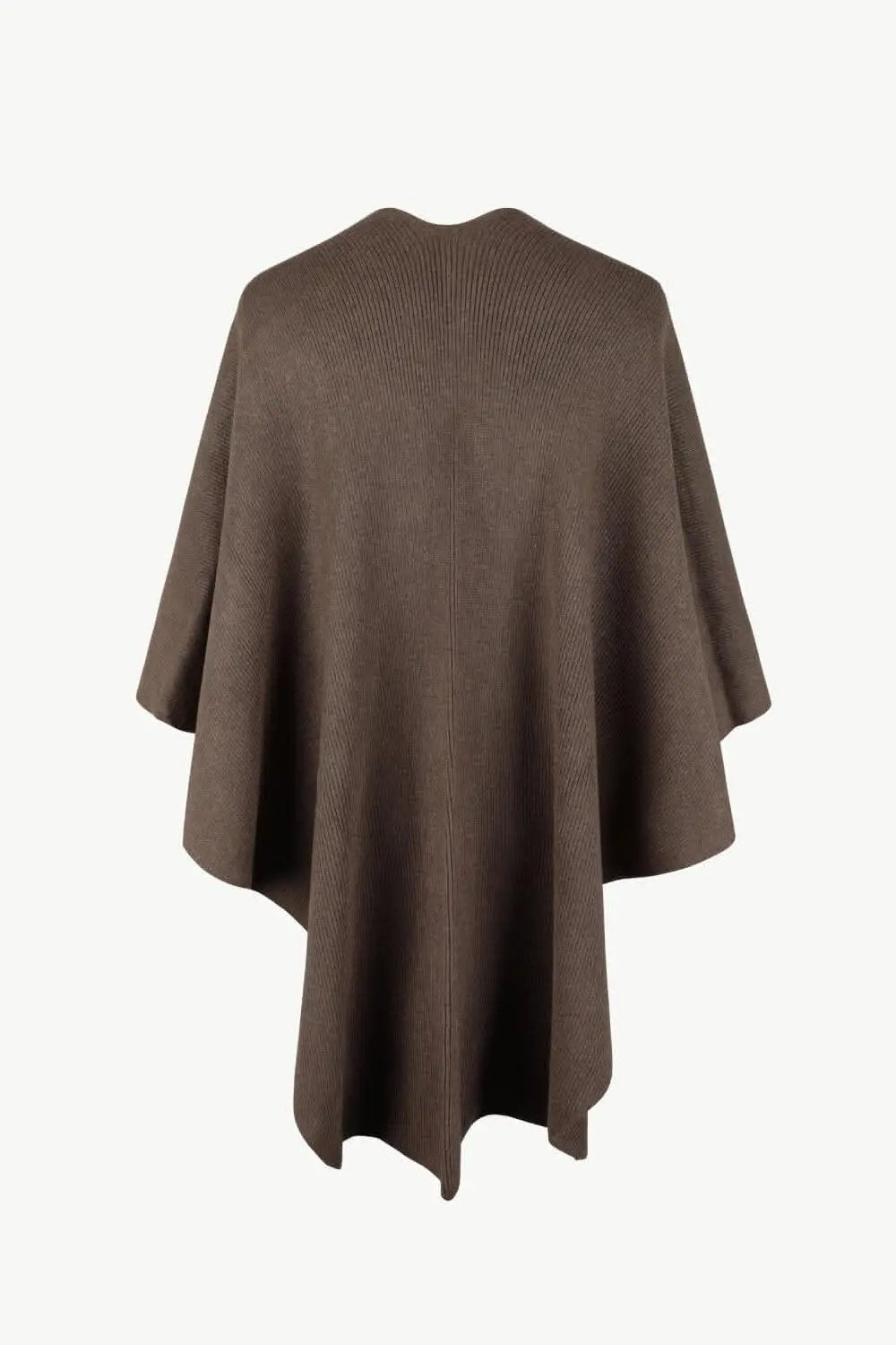 Trendsi Chic poncho with pom-pom trim
