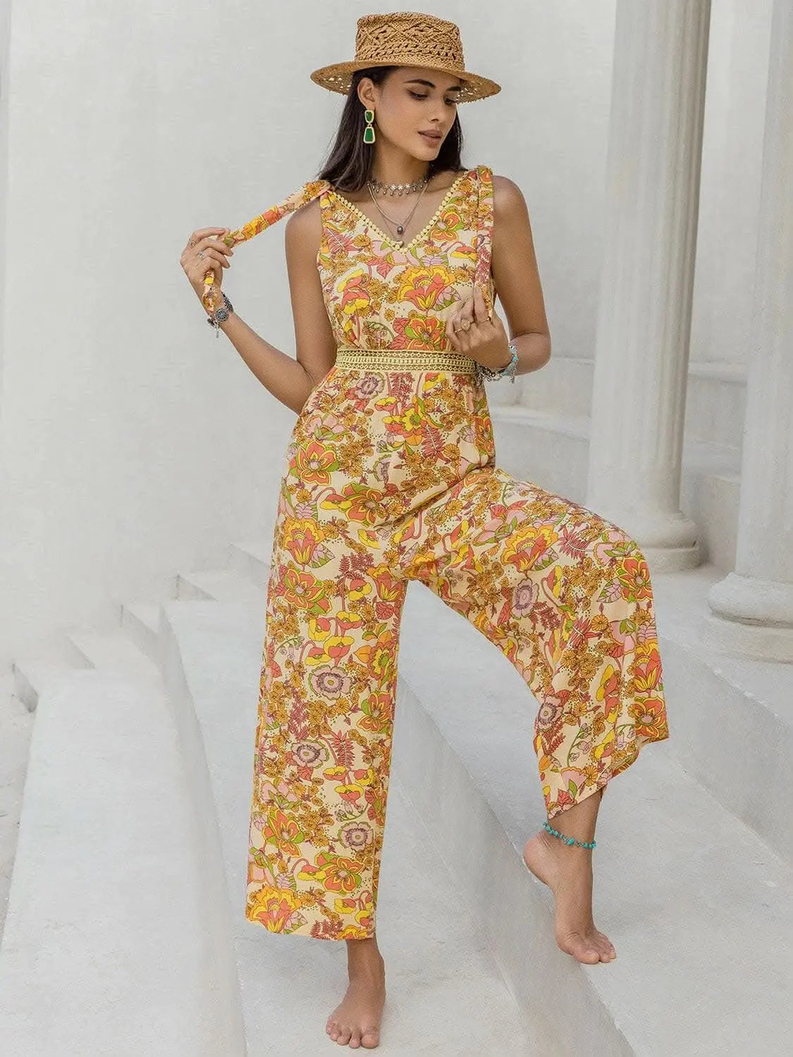 Trendsi just arrived - Chic printed v-neck jumpsuit