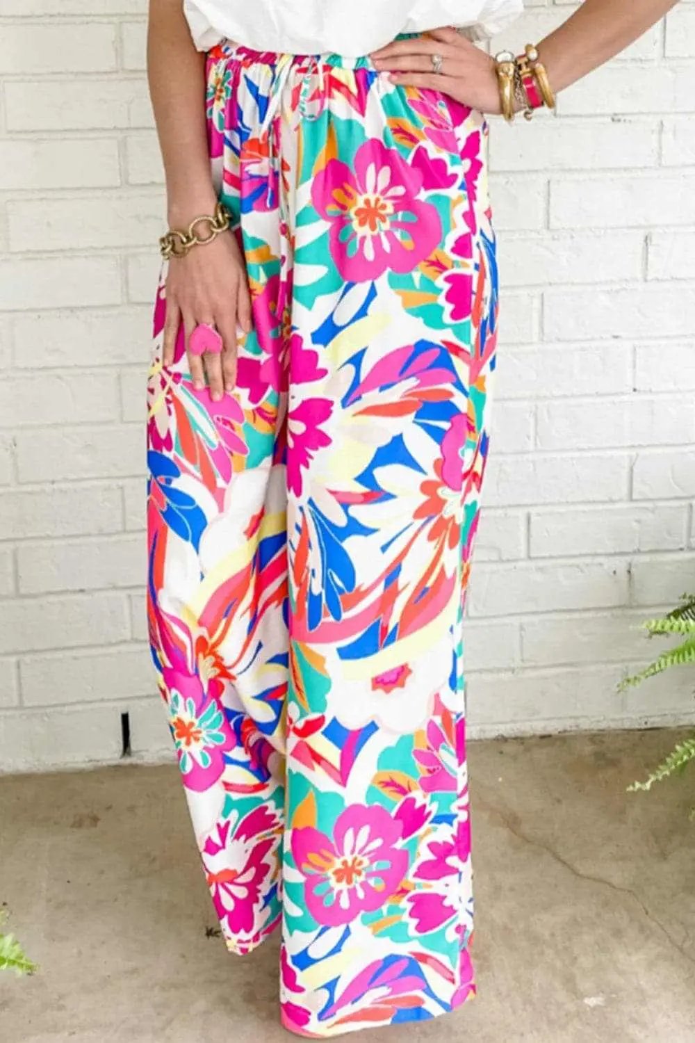 Trendsi Chic printed wide-leg pants