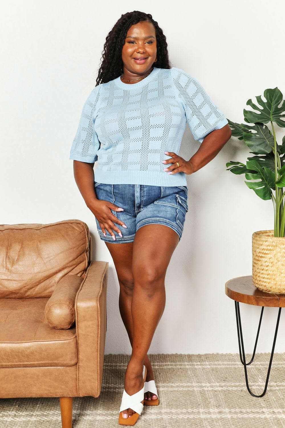 Trendsi TIKTOK - Chic ribbed knit top - round neck