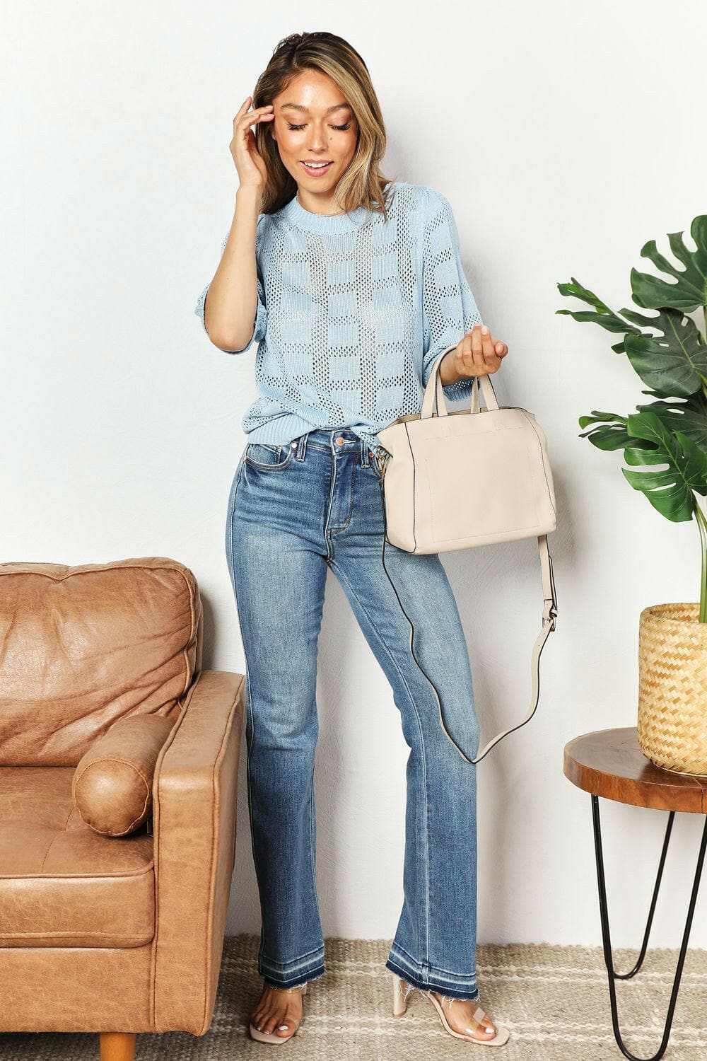 Trendsi TIKTOK - Chic ribbed knit top - round neck