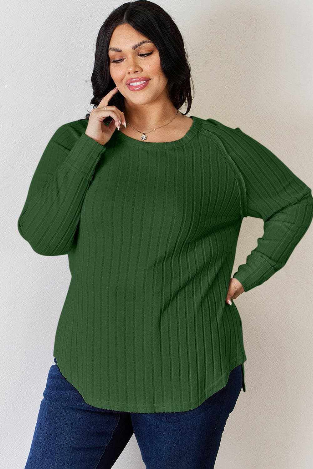Trendsi TIKTOK - Chic ribbed round neck tee