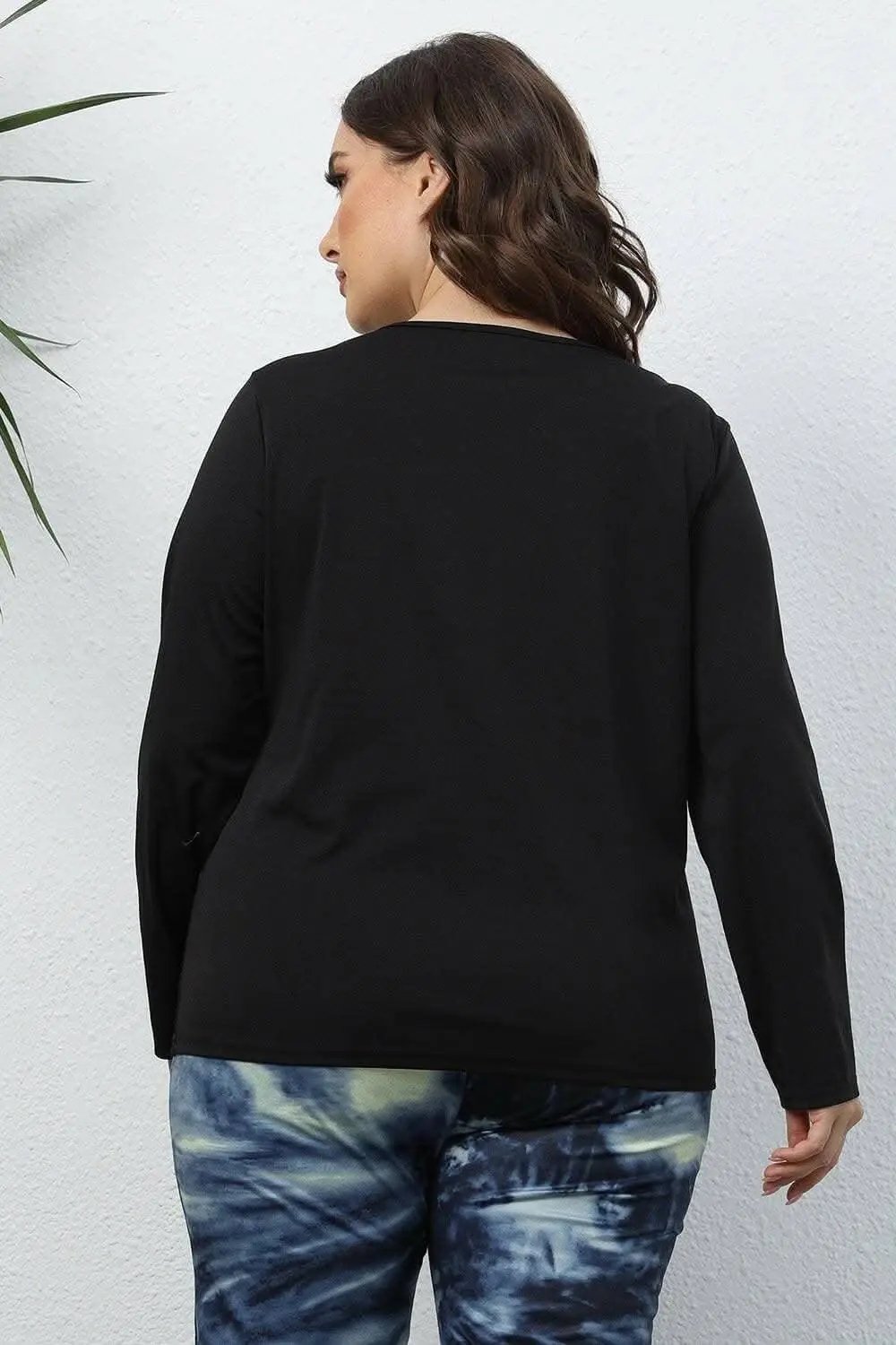 Plus Size Top - Sheer Long Sleeve - Chic & Trendy
