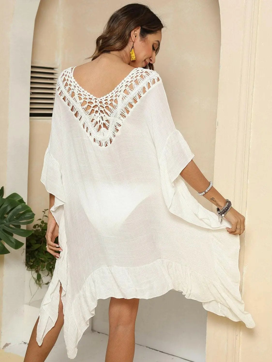 Trendsi just arrived - Chic sheer ruffled beach cover-up