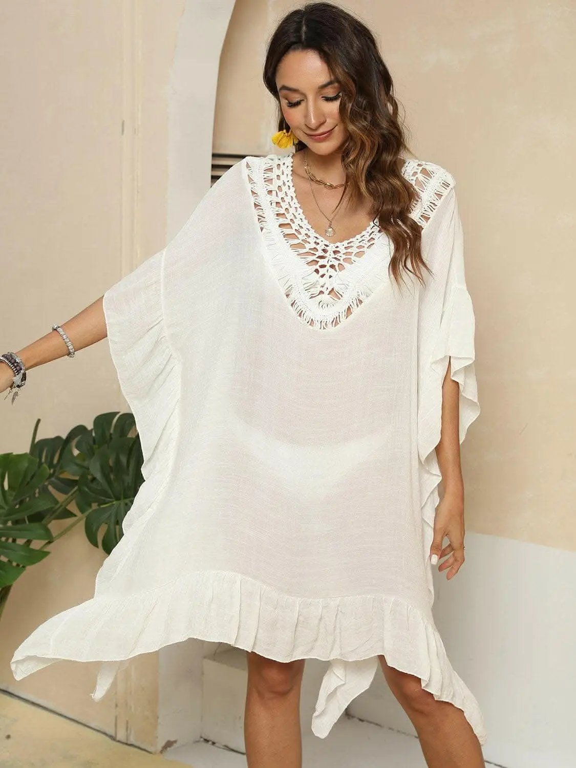 Trendsi just arrived - Chic sheer ruffled beach cover-up