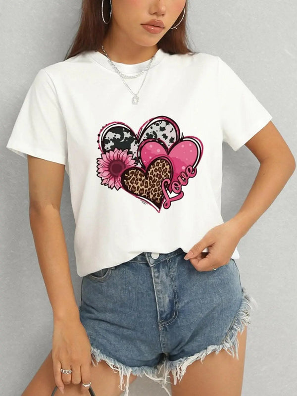 Trendsi Graphic - Chic sheer short sleeve blouse