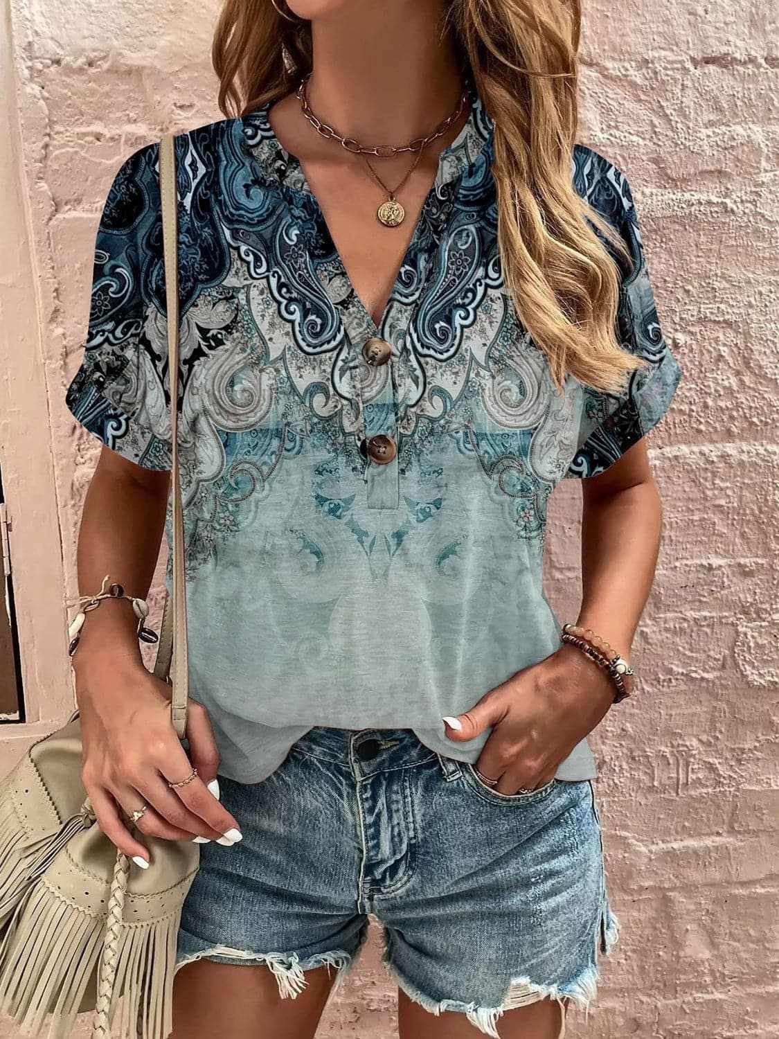 Blouse - Sheer Short Sleeve - Chic Style