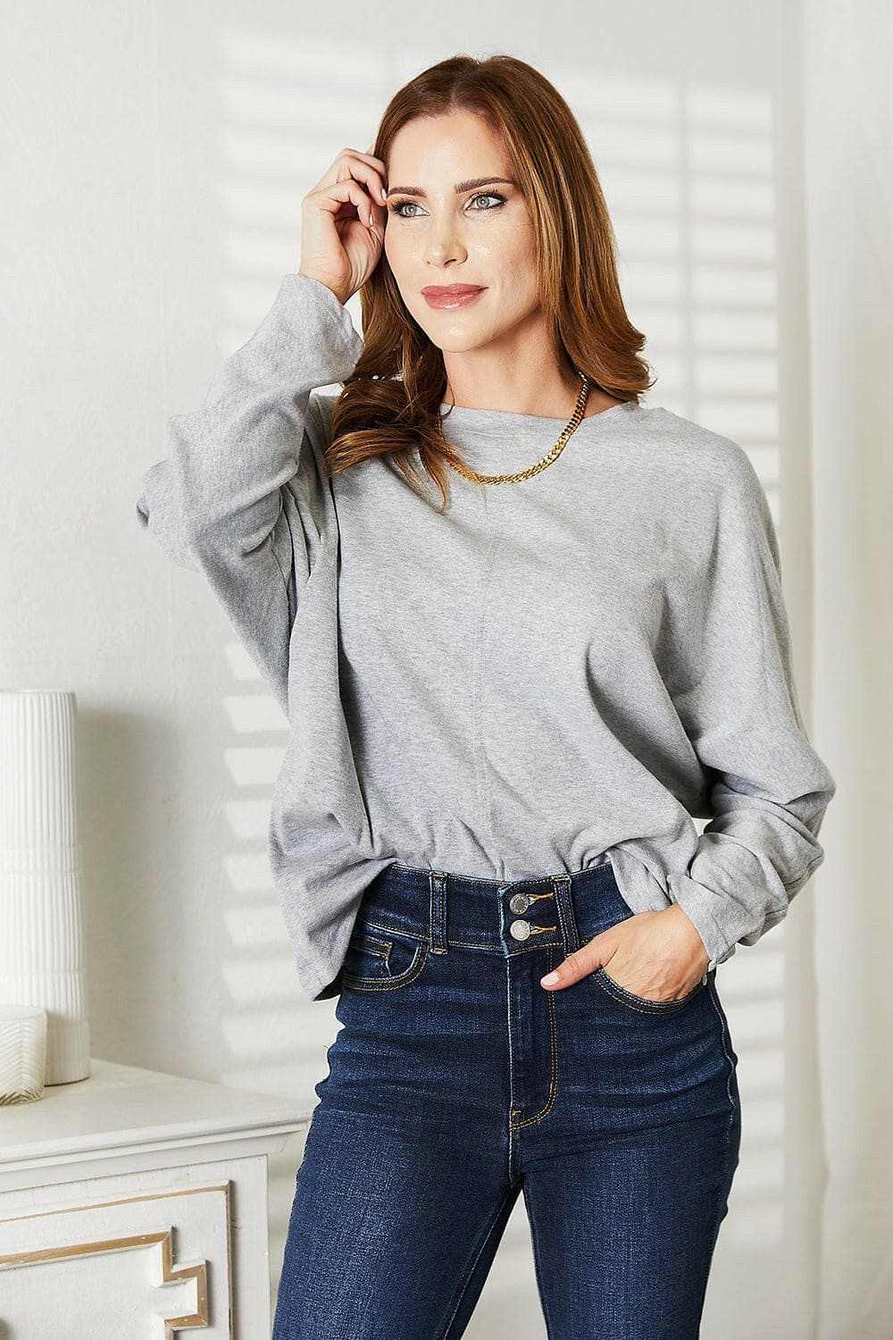 Trendsi TIKTOK - Chic sheer sleeve top for women