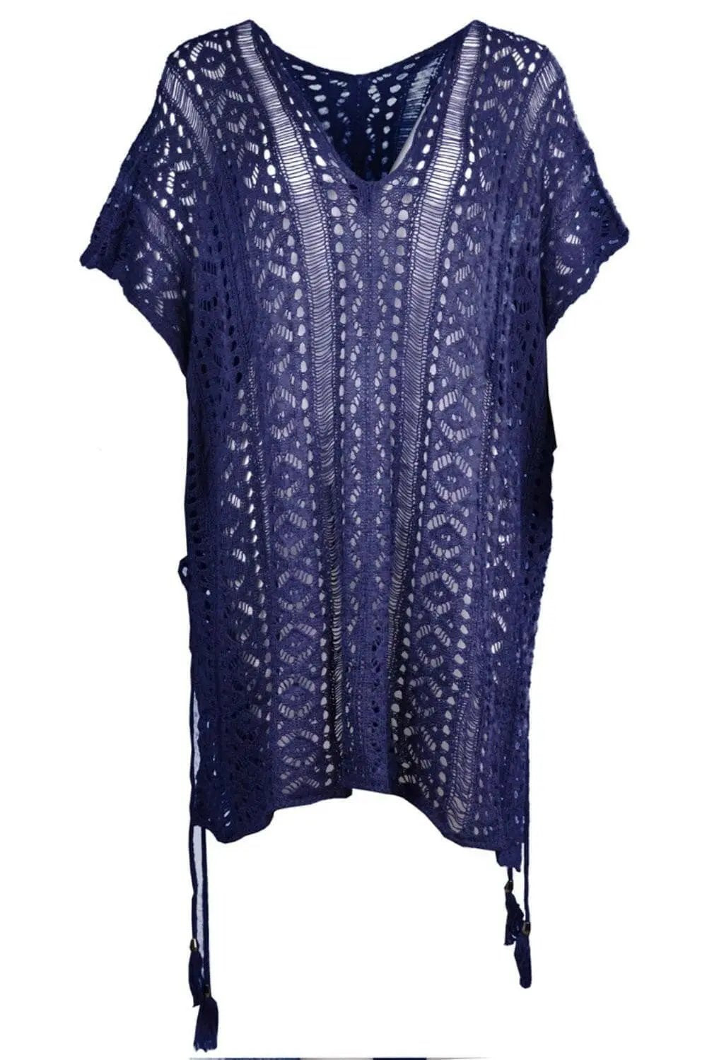 Swimwear Cover-up - Sheer V-Neck Tassels - Chic