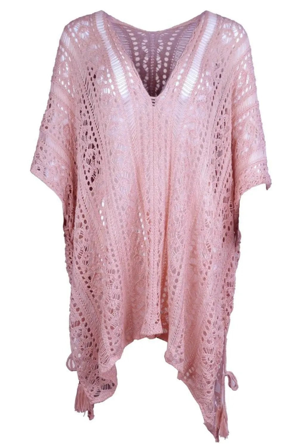 Swimwear Cover-up - Sheer V-Neck Tassels - Chic