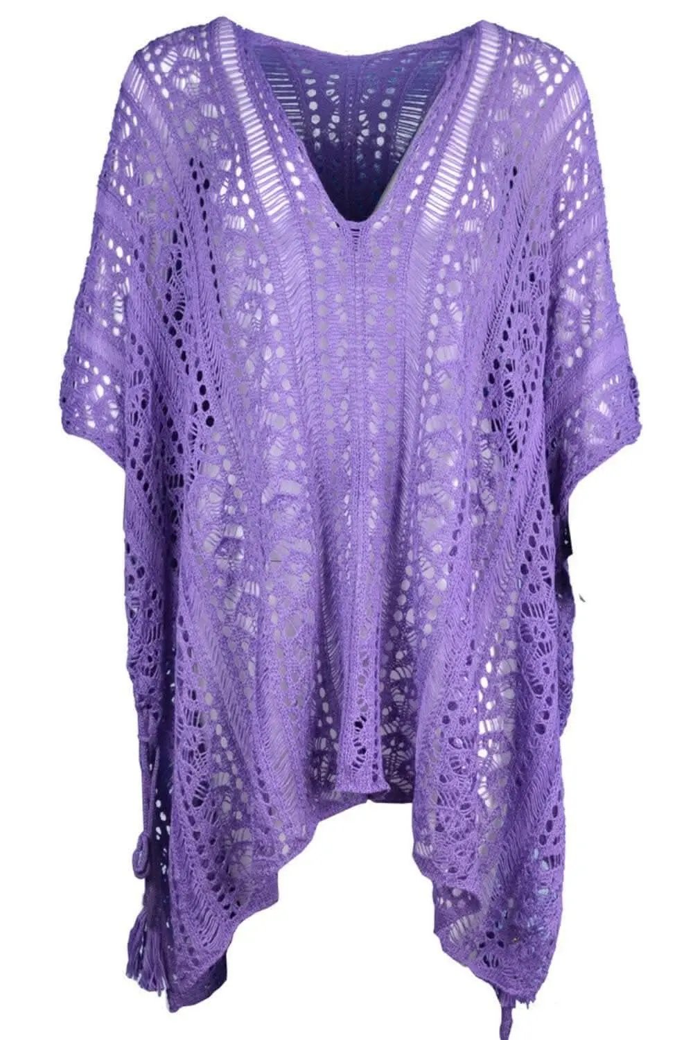 Swimwear Cover-up - Sheer V-Neck Tassels - Chic