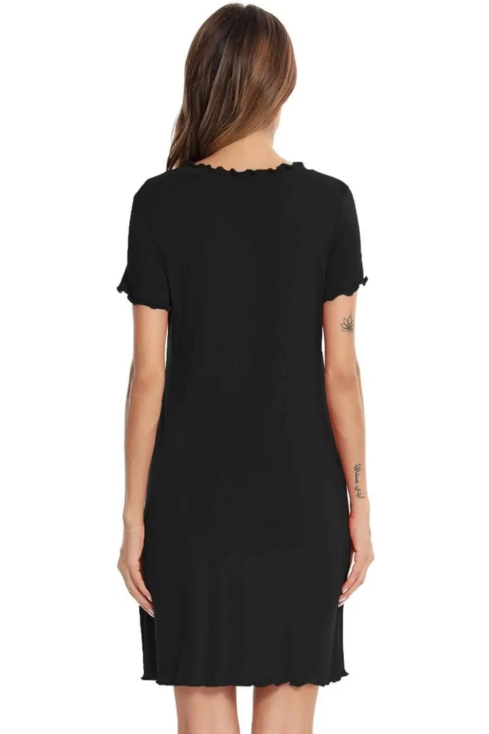 Short Sleeve Lounge Dress - Chic Sleep & Relax - Effortless Comfort