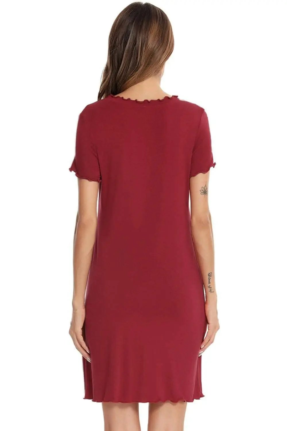 Short Sleeve Lounge Dress - Chic Sleep & Relax - Effortless Comfort