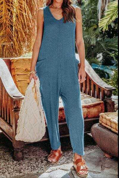 Sleeveless Jumpsuit - With Pockets - Chic