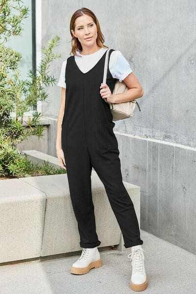 Sleeveless Jumpsuit - With Pockets - Chic