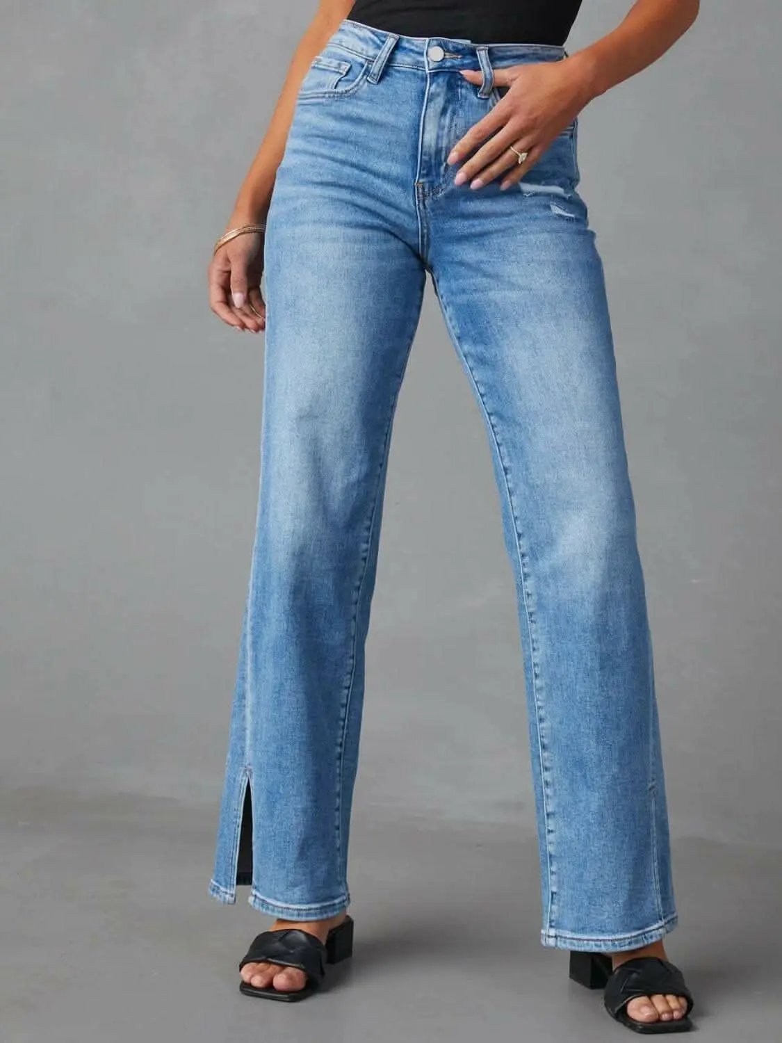 Trendsi Jeans & Denim Chic slit jeans with pockets