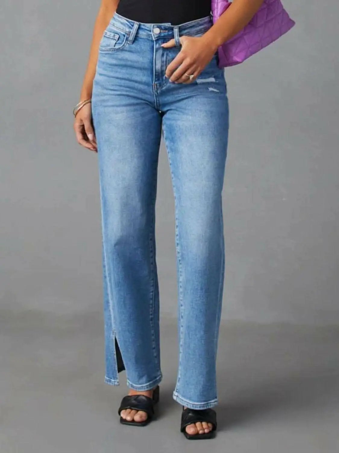 Trendsi Jeans & Denim Chic slit jeans with pockets