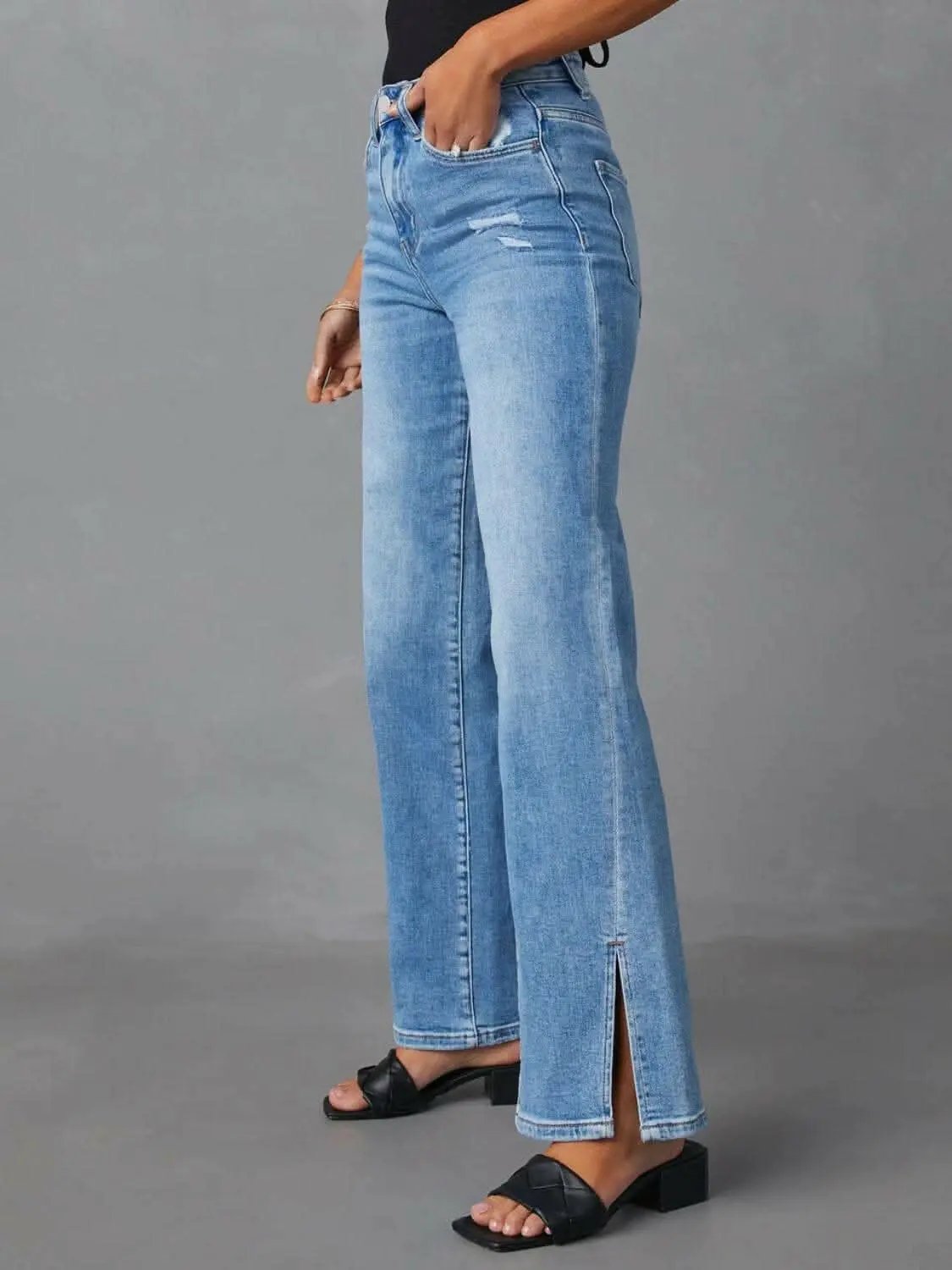 Trendsi Jeans & Denim Chic slit jeans with pockets