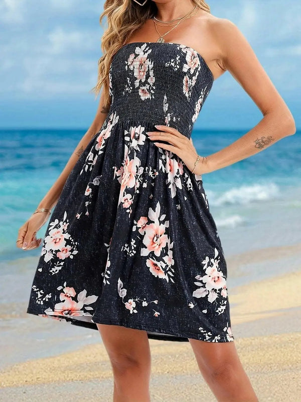 Trendsi just arrived - Chic smocked mini dress with sheer panels