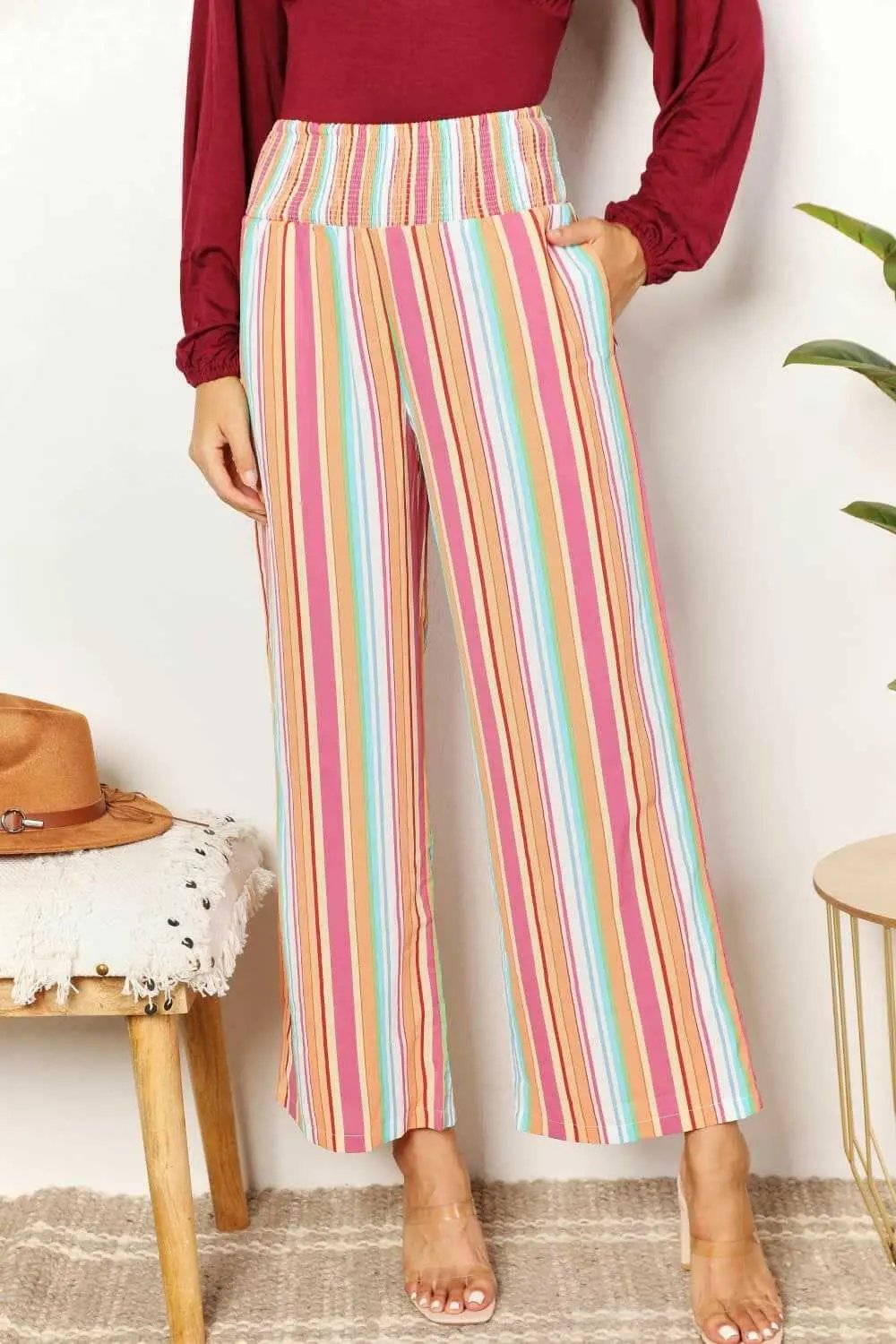 Trendsi TIKTOK - Chic striped pants with pockets