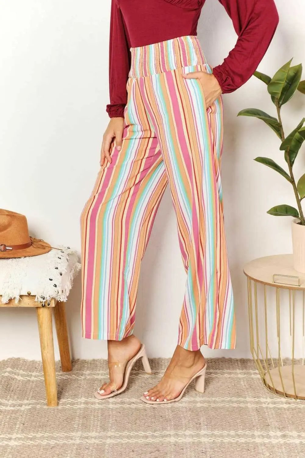 Trendsi TIKTOK - Chic striped pants with pockets