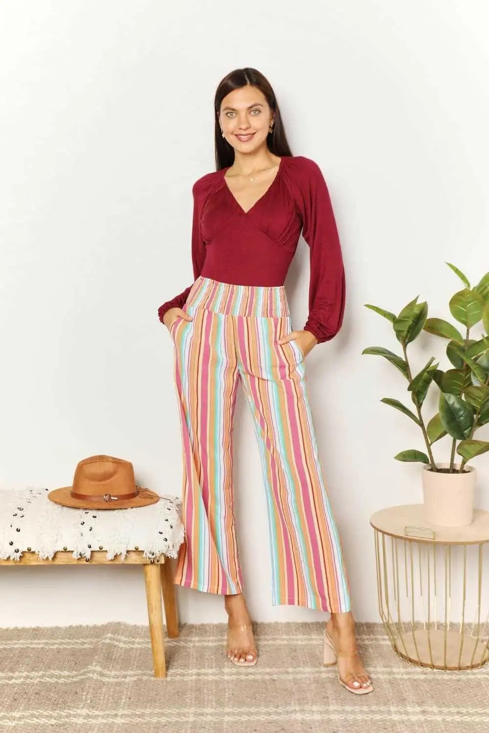 Trendsi TIKTOK - Chic striped pants with pockets
