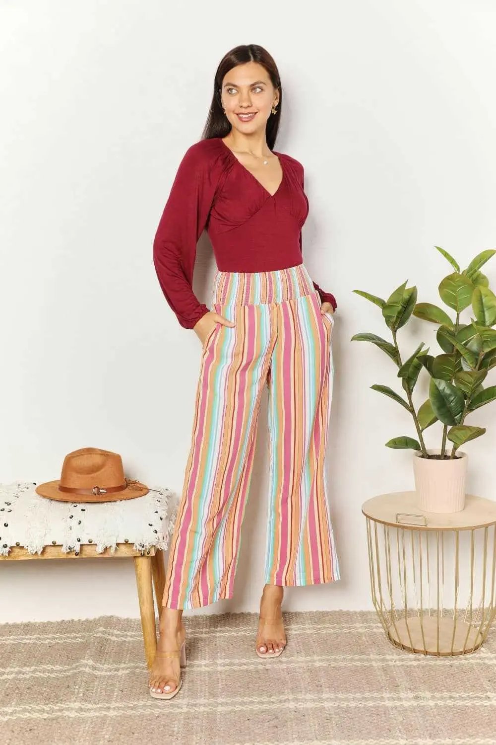 Trendsi TIKTOK - Chic striped pants with pockets