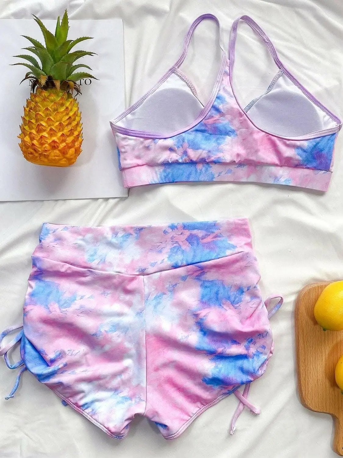 Bikini Set with Shorts - Tie-Dye Pattern - Chic