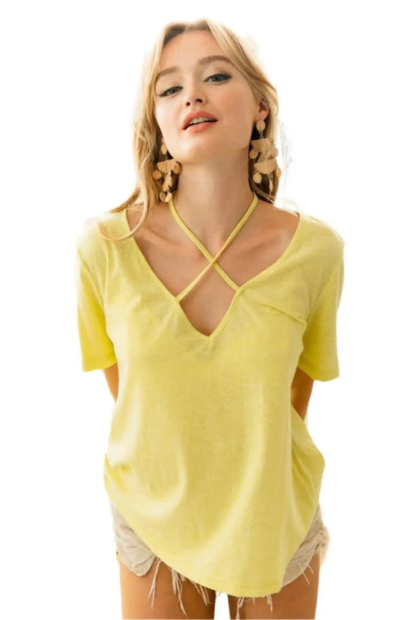 Trendsi Tied Tee Women's Casual Everyday T-Shirt Soft & Stylish