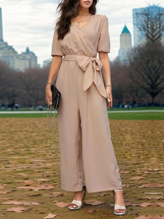 Trendsi just arrived - Chic tied sleeve wide leg jumpsuit