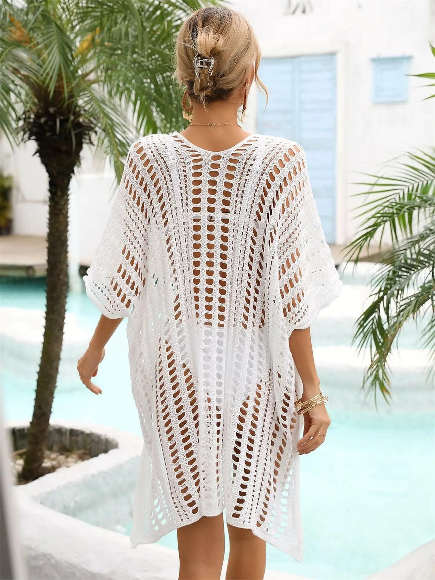 Trendsi V-Neck Cover-Up Women's Beach Swimwear - Chic & Slit Detail
