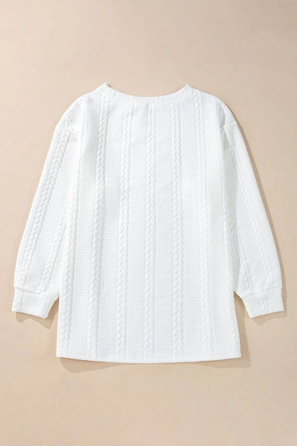 Women's Cable Knit Sweater - Soft Textured - Daily Wear Top