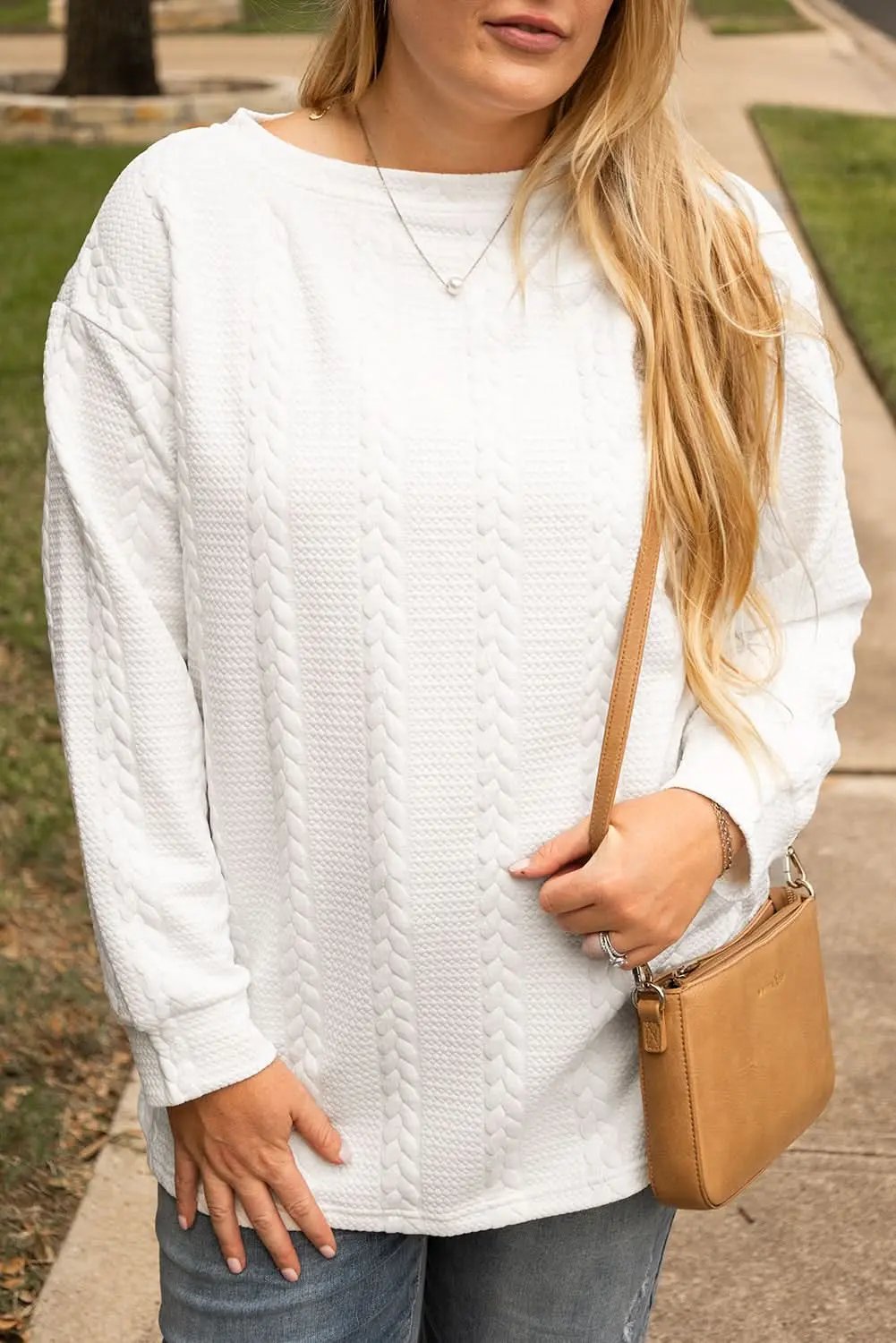 Women's Cable Knit Sweater - Soft Textured - Daily Wear Top