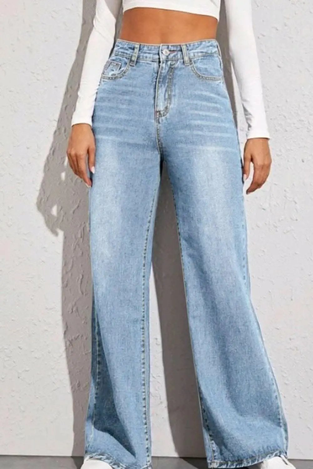 Trendsi Jeans & Denim Chic wide leg high-rise denim trousers