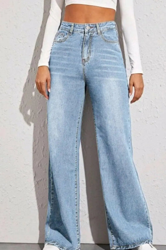 Trendsi Jeans & Denim Chic wide leg high-rise denim trousers