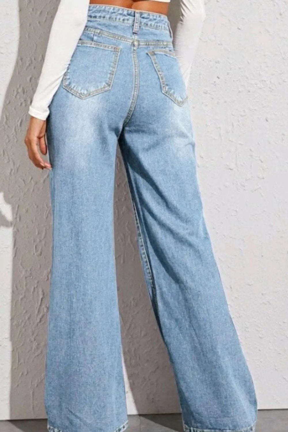 Trendsi Jeans & Denim Chic wide leg high-rise denim trousers