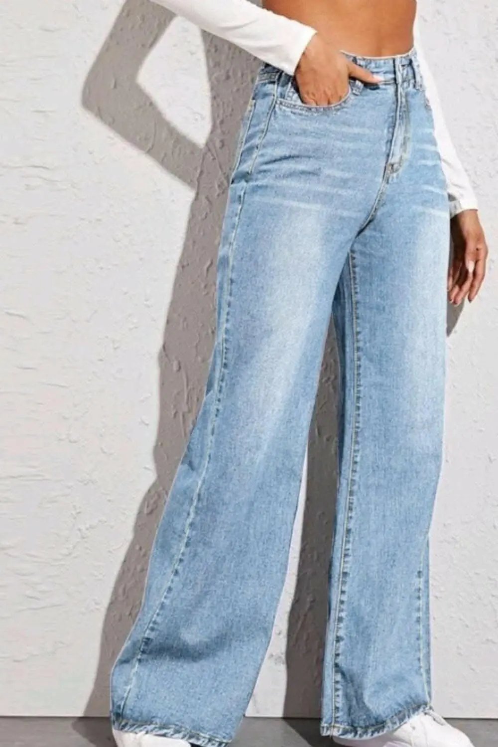Trendsi Jeans & Denim Chic wide leg high-rise denim trousers