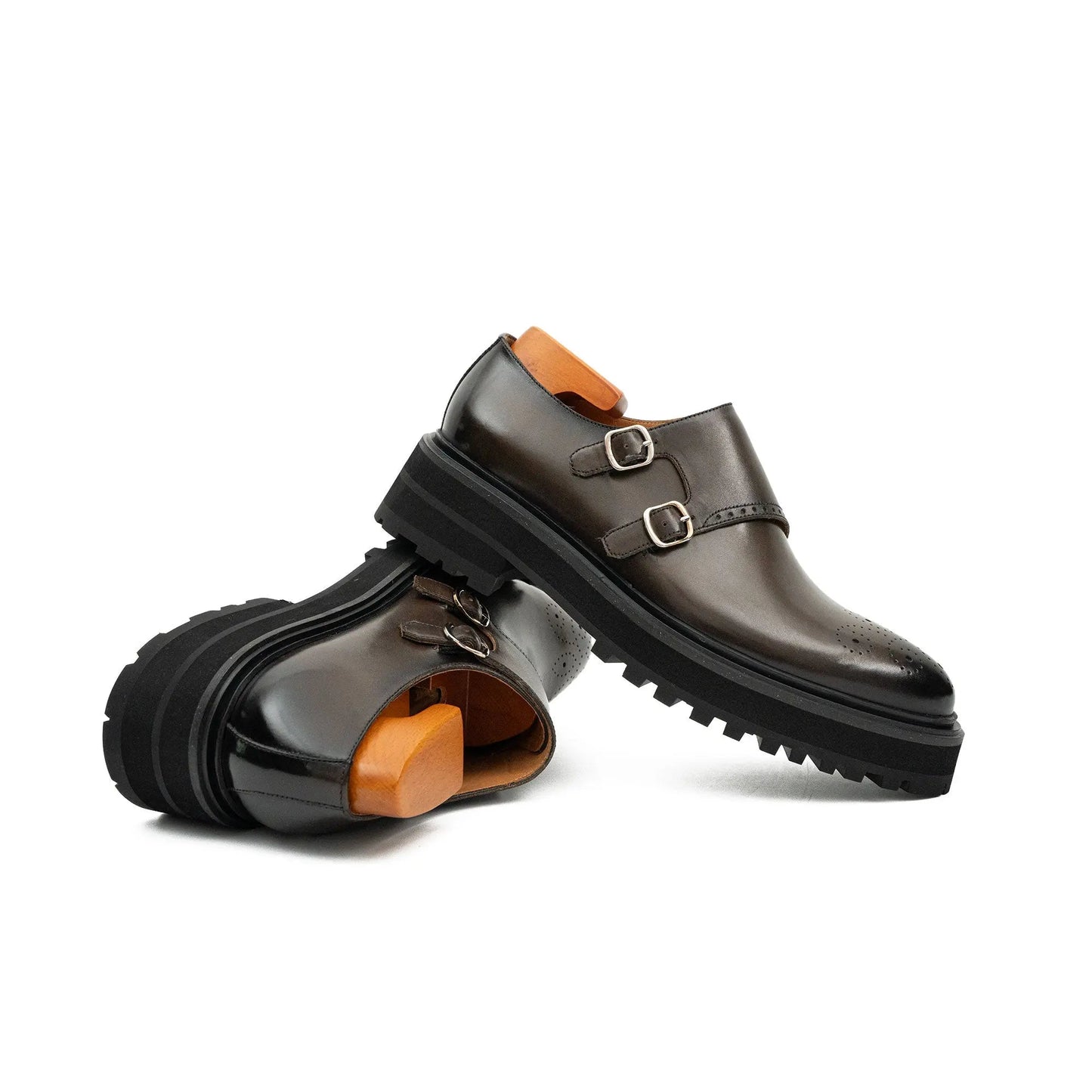 Coffee Double - Monk Chunky Loafers