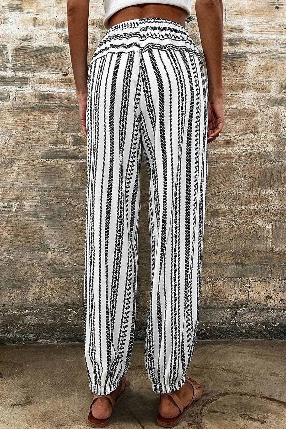 Trendsi Comfortable printed drawstring pants