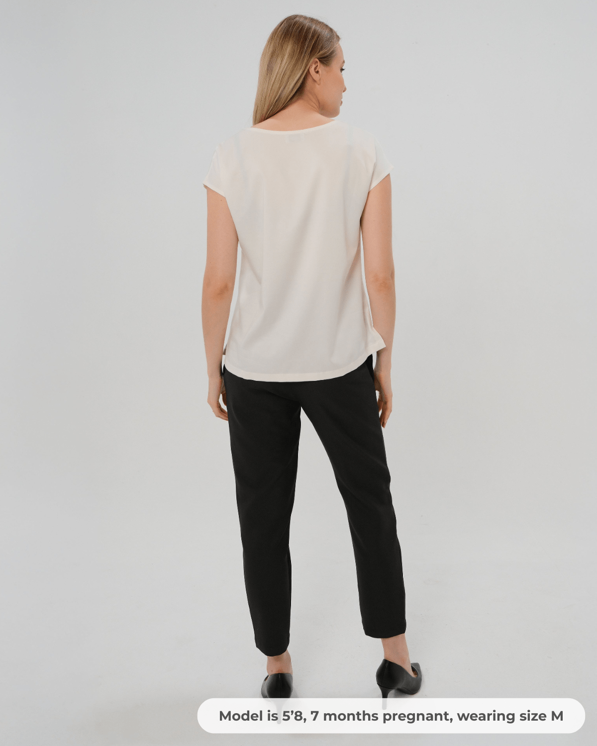 Slim Leg Maternity Work Pants in Black