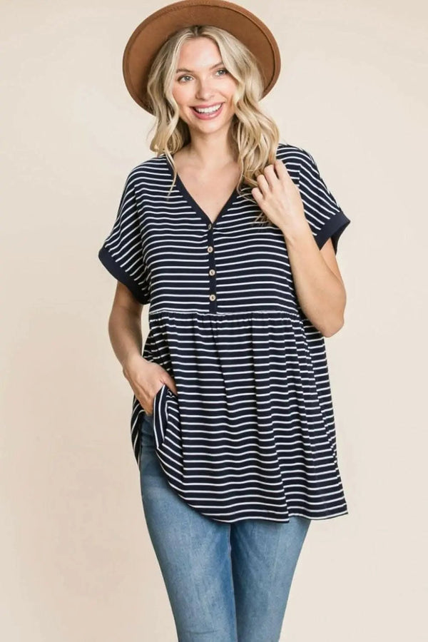 Trendsi Jeans & Denim - Trendsi Premium Cotton Bleu by Nu Label Stripe