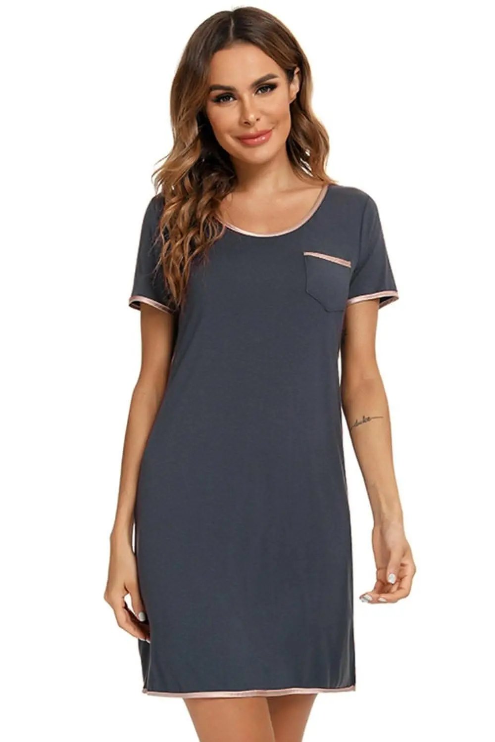 Trendsi swimwear - Cozy chic round neck dress