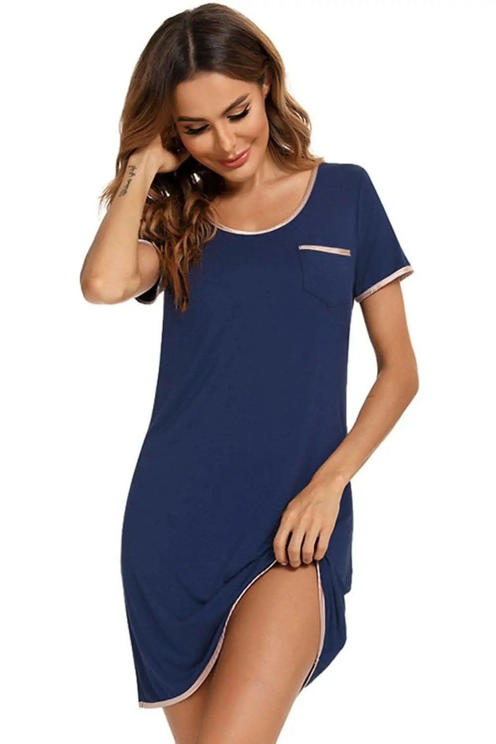 Trendsi swimwear - Cozy chic round neck dress